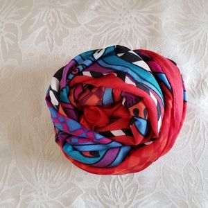 Vintage Red abstract design scarf